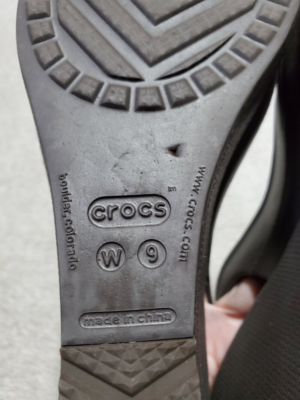CROCS Farrah Wedge Sandals Brown Sz 9 Slingback Platform Peep Toe Summer Beach - Picture 12 of 14